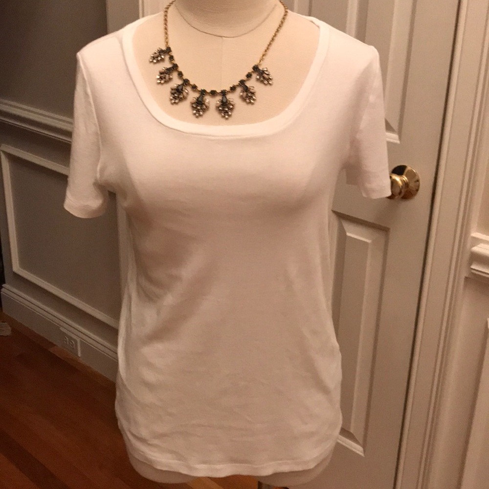 J Crew Basic White Tee Shirt - Sz L